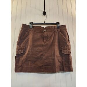 Columbia Brown Cargo Mini Skirt Womens Size 14 Omni-Shade Ripstop Hiking Outdoor